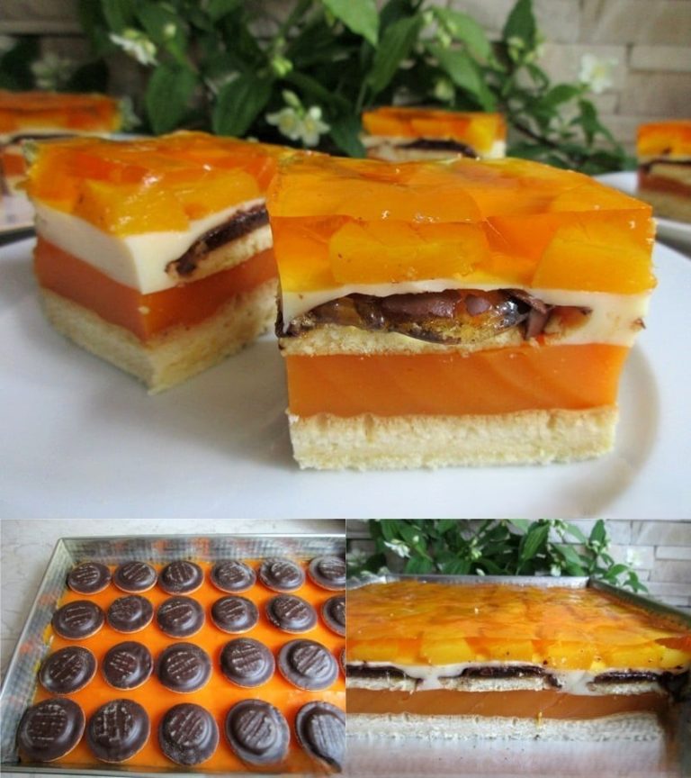 “Kubuś Puchatek”: Warstwowe Ciasto z Biszkoptem, Jogurtem i Brzoskwiniami