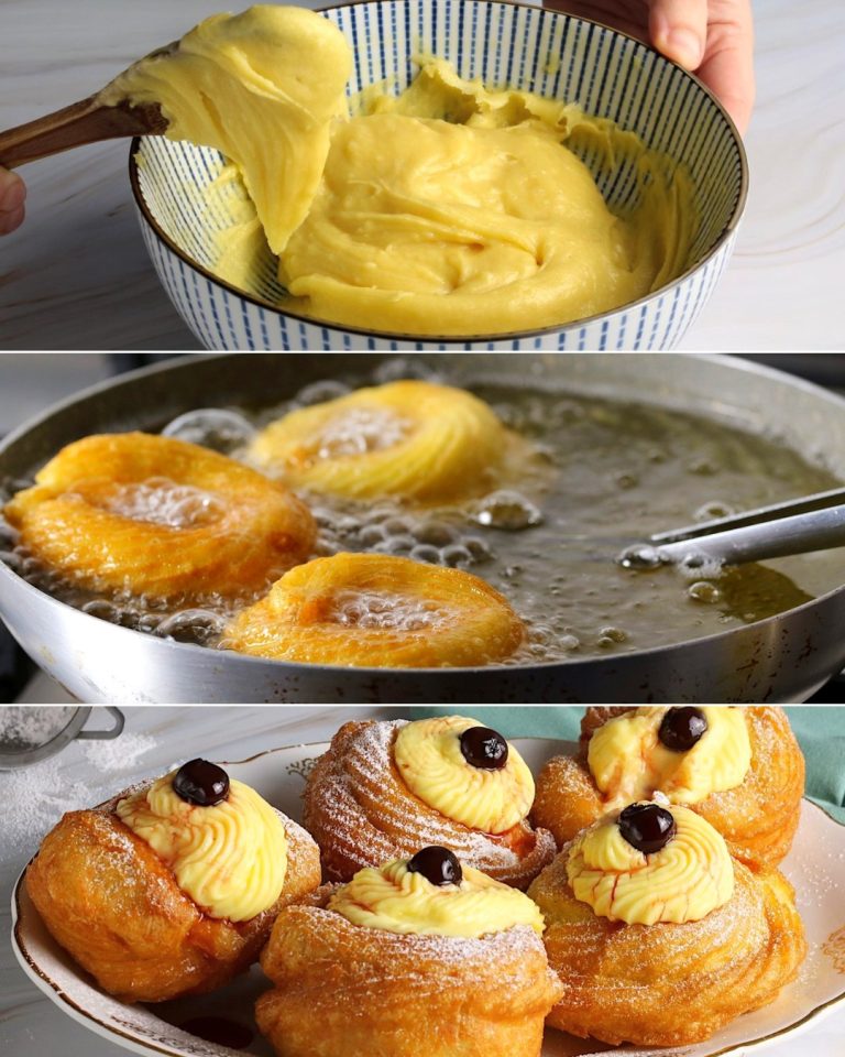 Smażony zeppole San Giuseppe