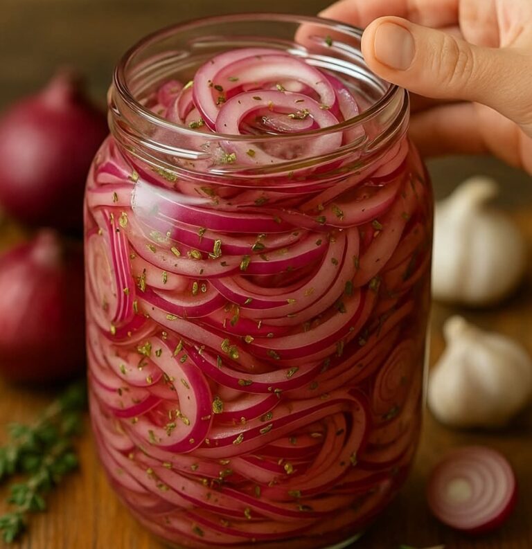 Domowe marynowane czerwone cebule