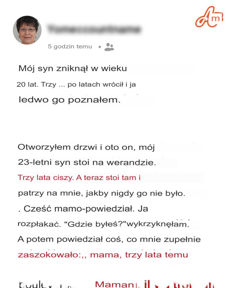 Mój syn, który przyniósł naszej rodzinie same kłopoty, zniknął w wieku 20 lat – wrócił 3 lata później, a ja ledwo go poznałam