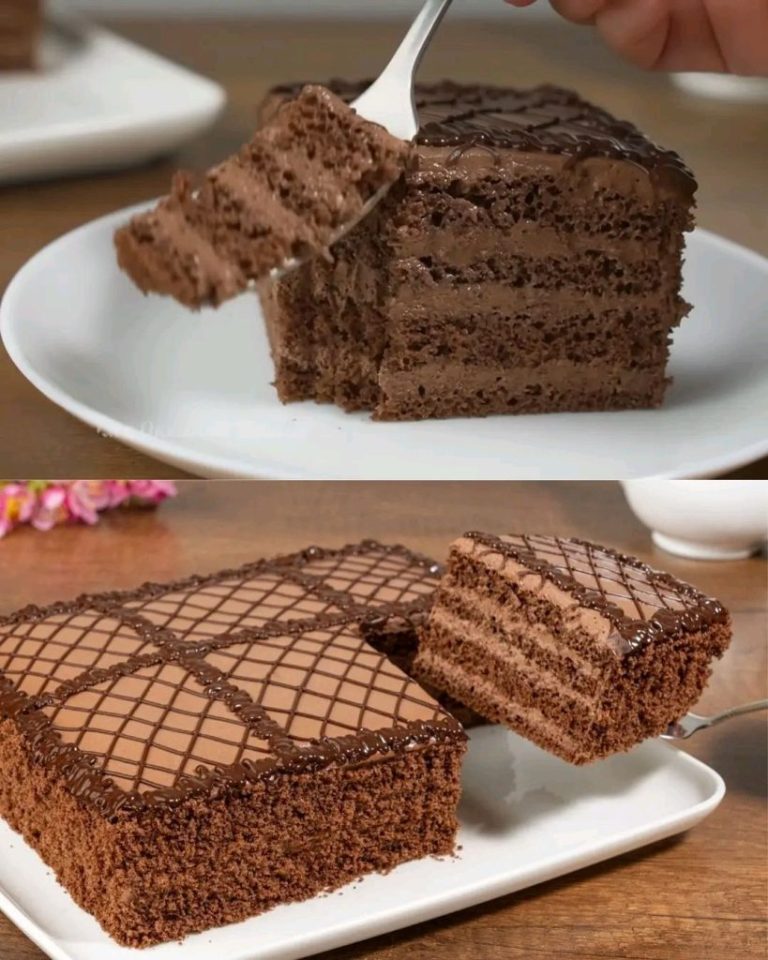 Tort czekoladowy z nadzieniem z serka śmietankowego i polewą czekoladową