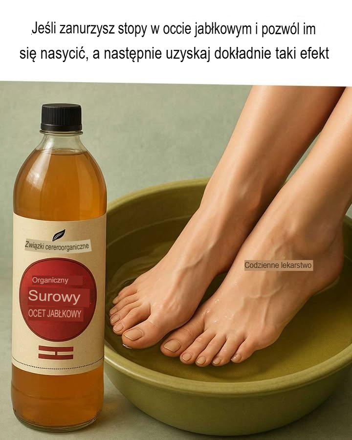Jeśli zanurzysz stopy w occie jabłkowym, zobaczysz to