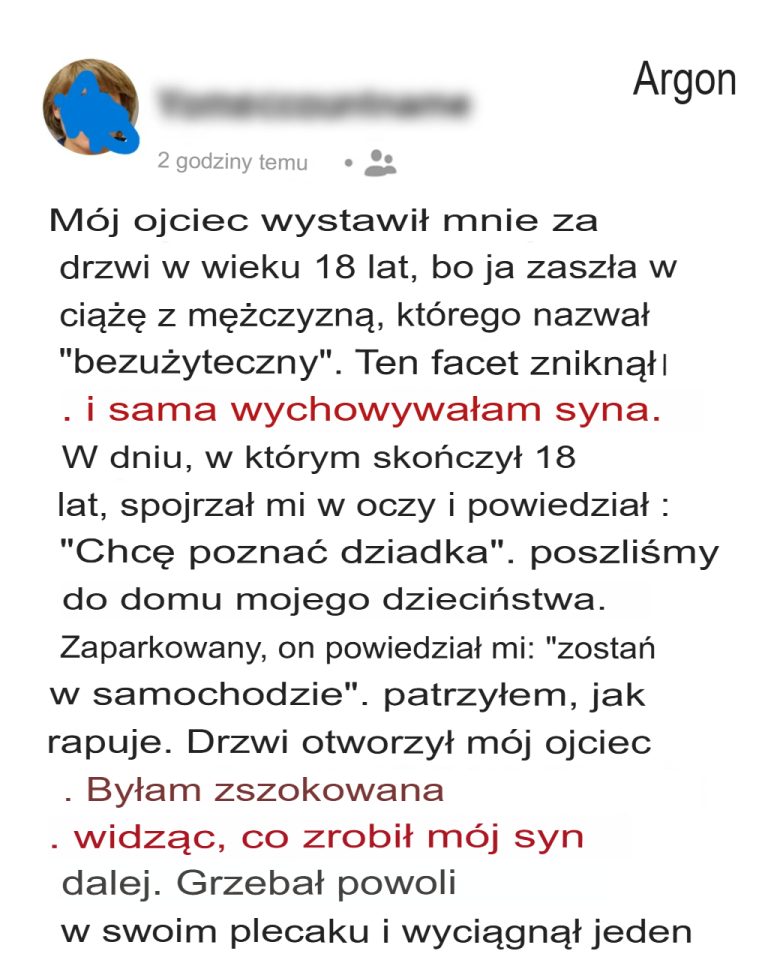 Mój ojciec wyrzucił mnie z domu, gdy dowiedział się, że jestem w ciąży – 18 lat później odwiedził go mój syn