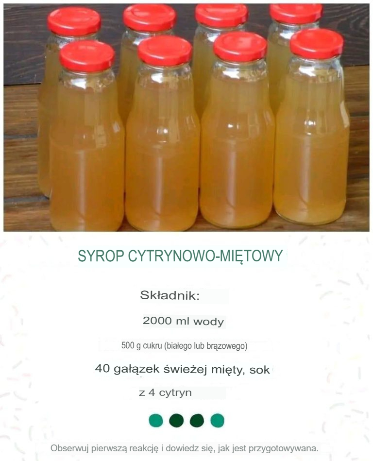 W domu robię ten syrop, gdy tylko mięta zaczyna rosnąć w moim ogrodzie.