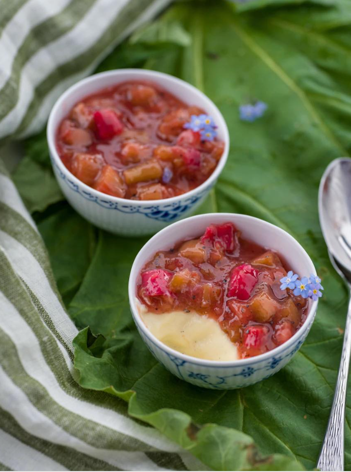 Panna cotta z rabarbarem