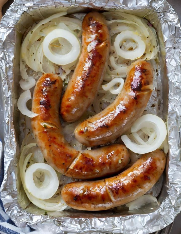 Przepis na pieczone bratwurst w piwie – Klasyczne niemieckie danie