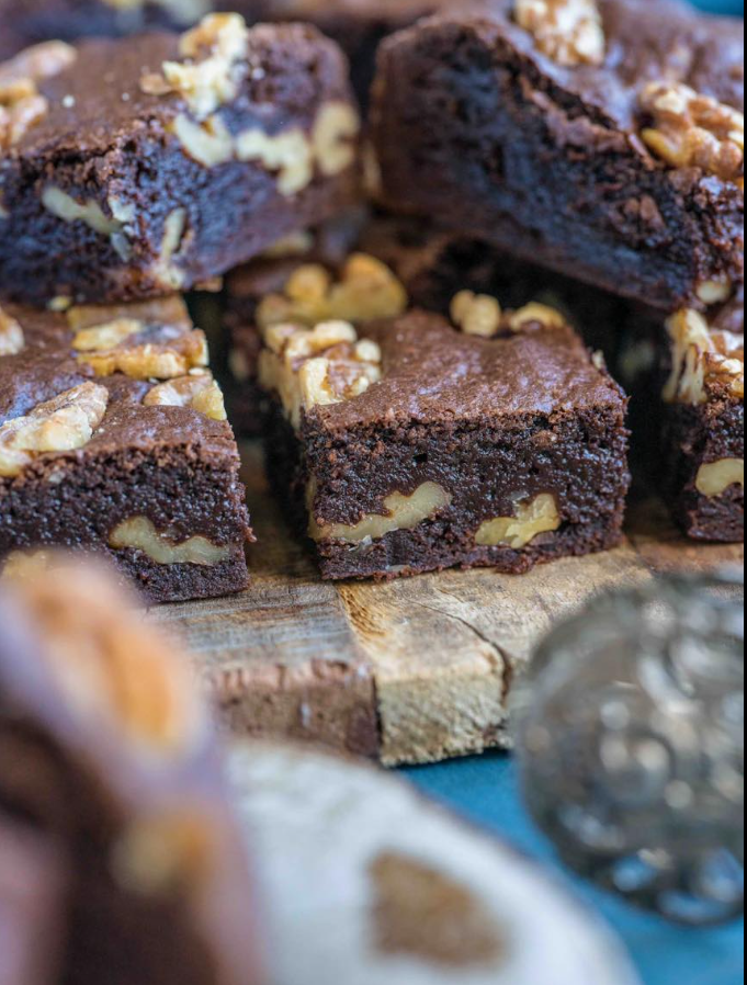 Brownie z fudge z orzechami włoskimi