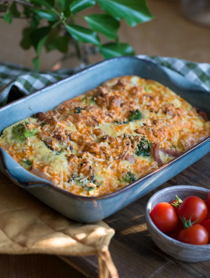 Omlet piekarnik z brokułami i zapiekankami