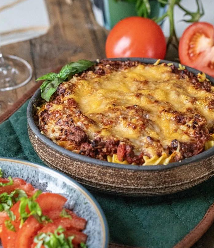 Prosty makaron zapiekany z parmezanem