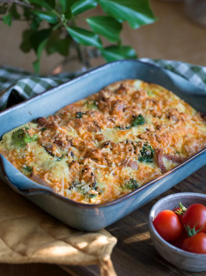Omlet piekarnik z brokułami i zapiekankami