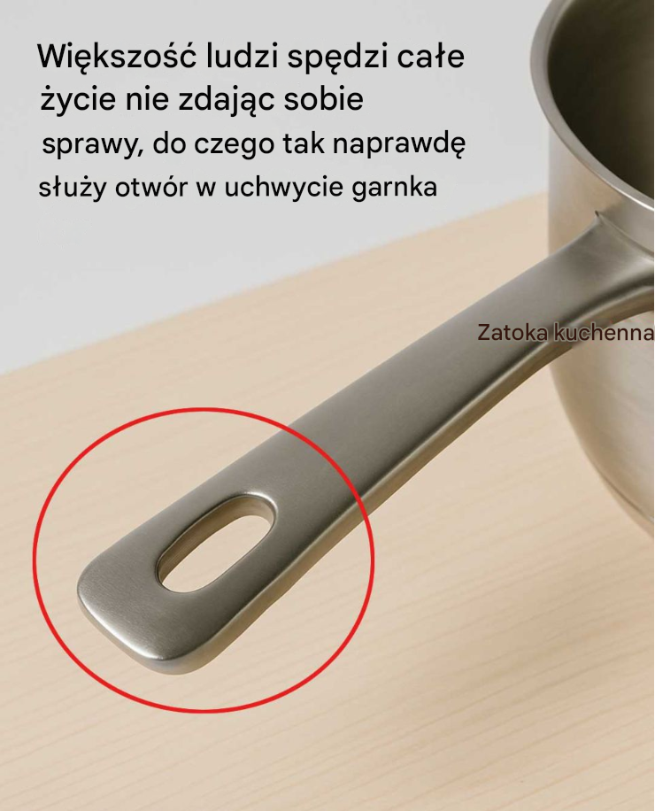 Praktyczne zastosowania otworu w rączce garnka – funkcja, o której większość ludzi nie ma pojęcia