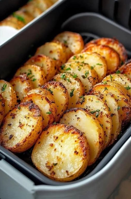 Frytki z plasterków ziemniaka z airfryera – złociste i chrupiące